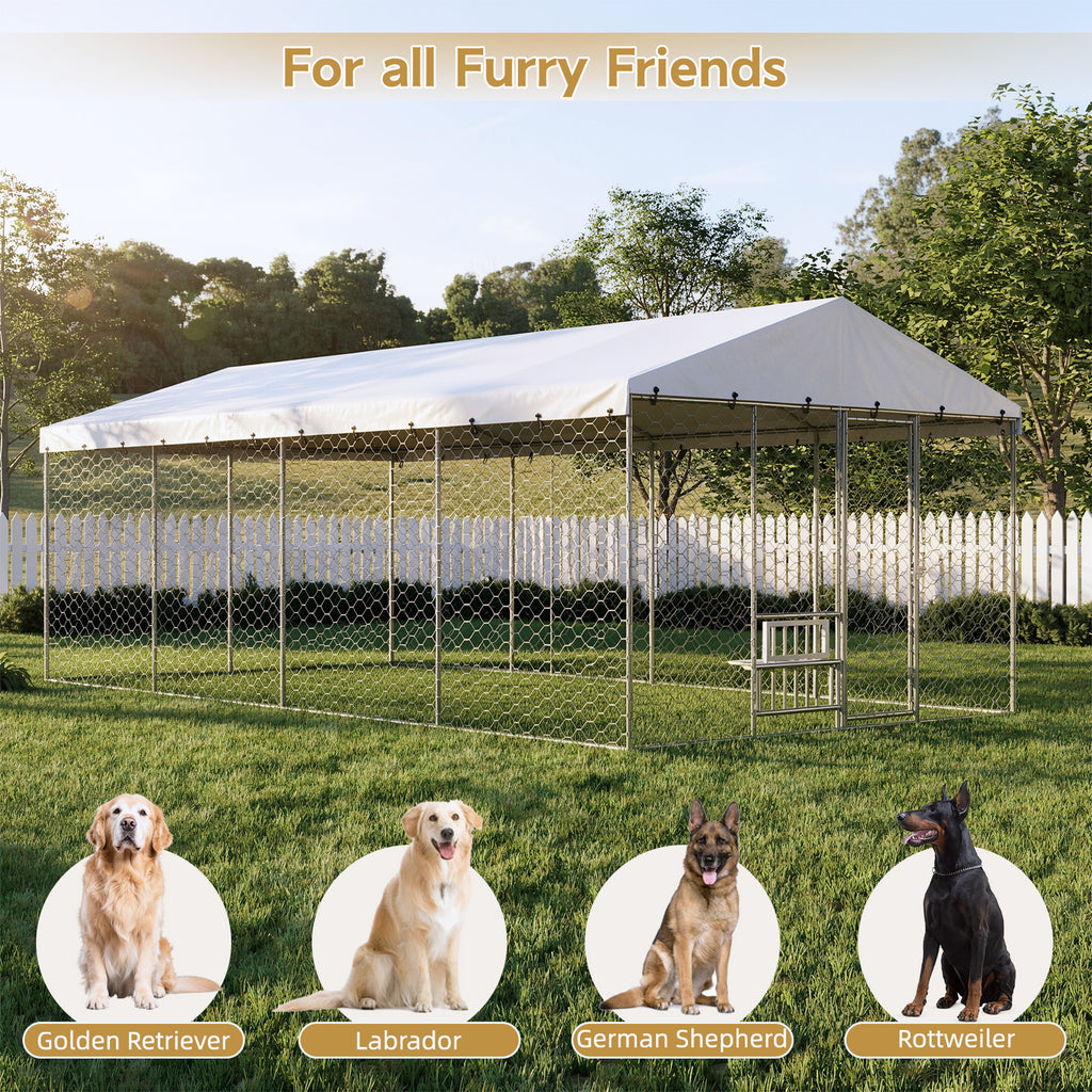 Large Outdoor Dog Kennel with Canopy for Comfort and Security – view 8