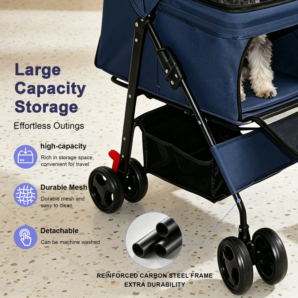 Foldable Pet Stroller for Small Dogs and Cats Under 28 lbs – view 8