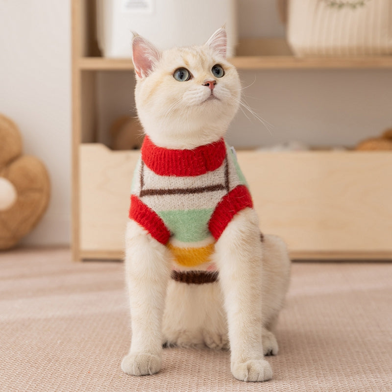 Rainbow Striped Pet Sweater – view 10