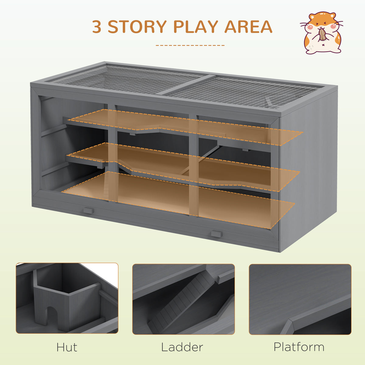 Extra Large Hamster Cage with Opening Roof and Ramps – view 7