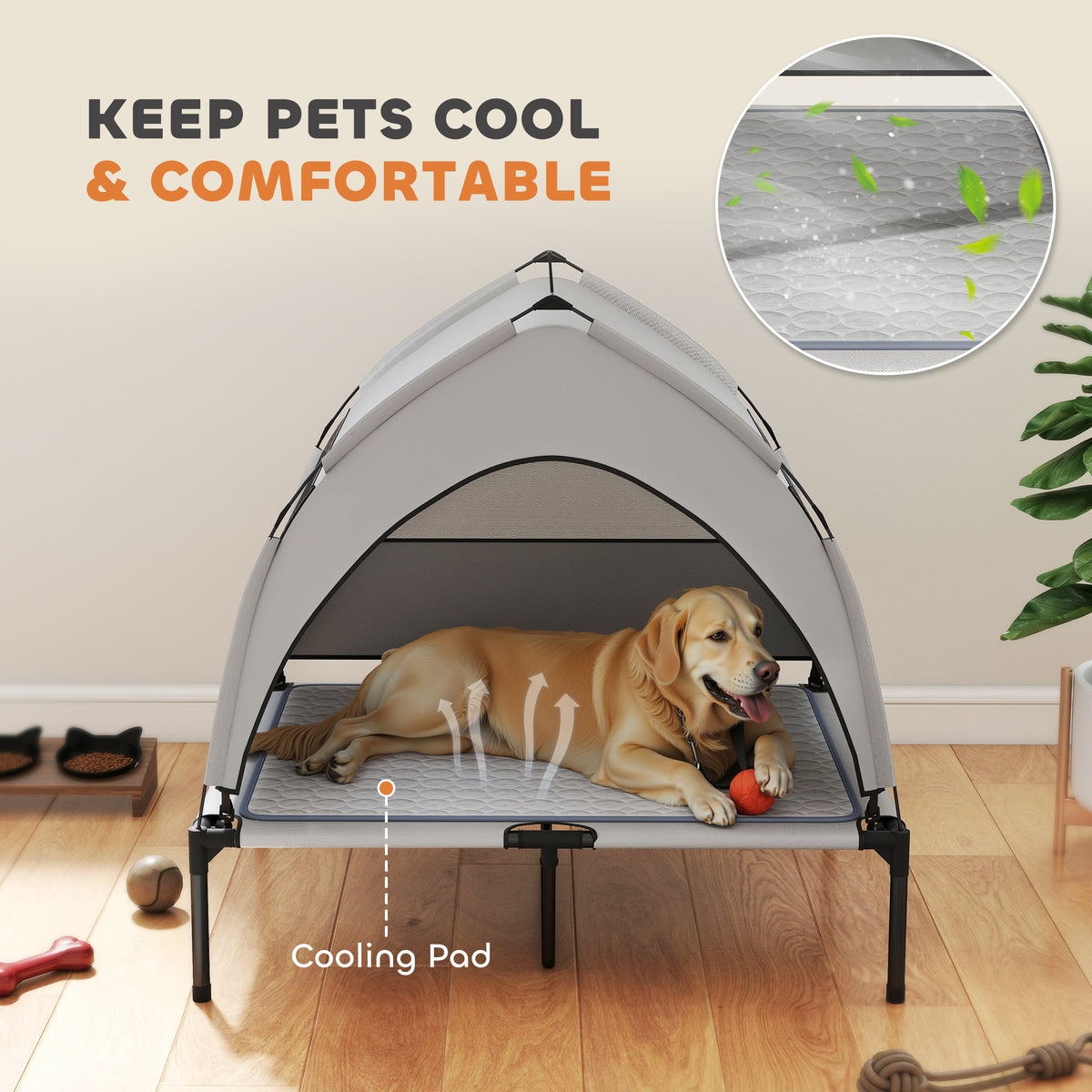 Elevated Dog Bed with Removable Canopy for Outdoor Comfort – view 8