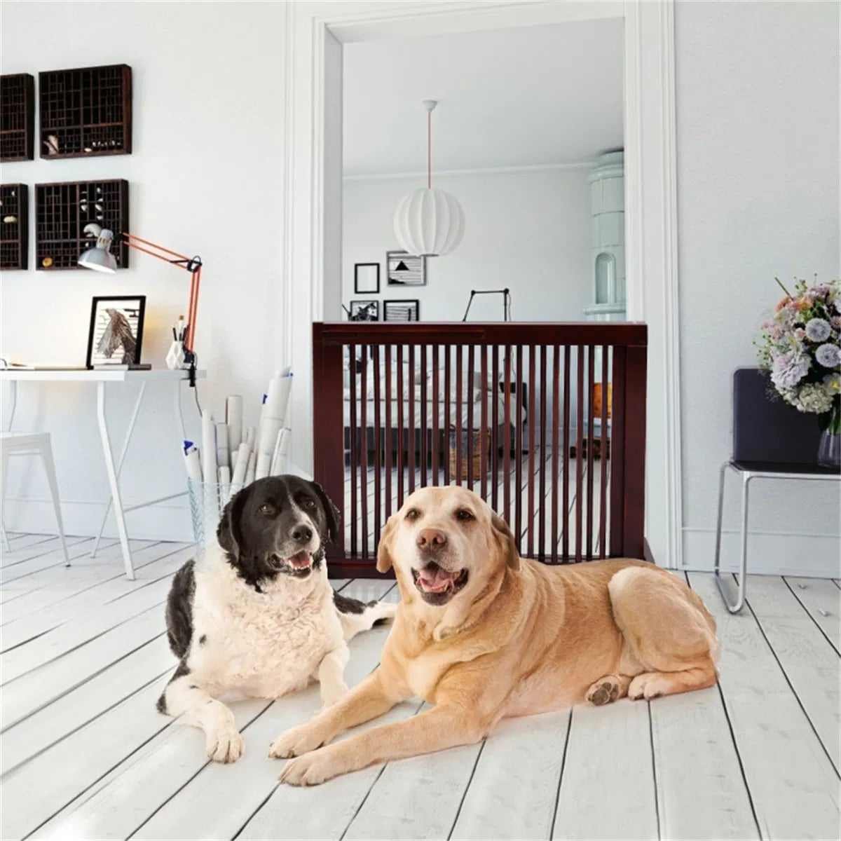 Wooden Pet Gate with Expandable Design for Dogs and Cats – view 10