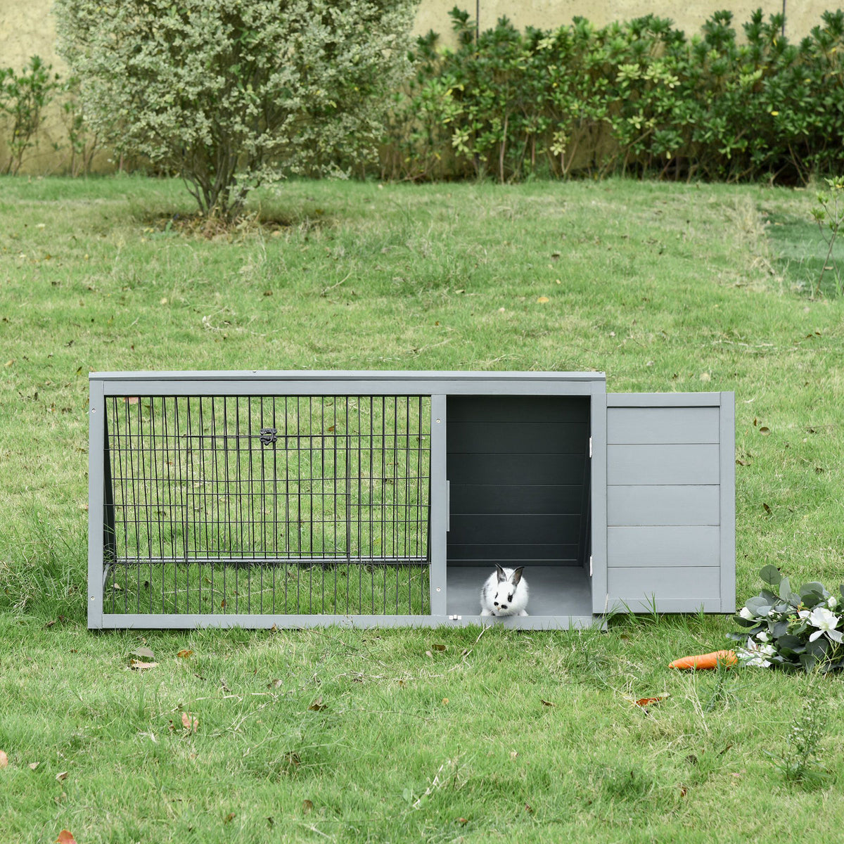 Outdoor Rabbit Hutch with Run for Small Animals – view 7