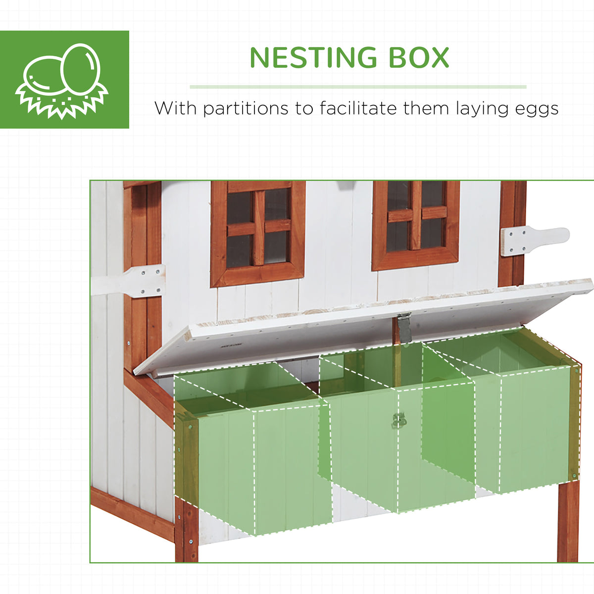 Wooden Chicken Coop with Nesting Box and Ramp Access – view 7