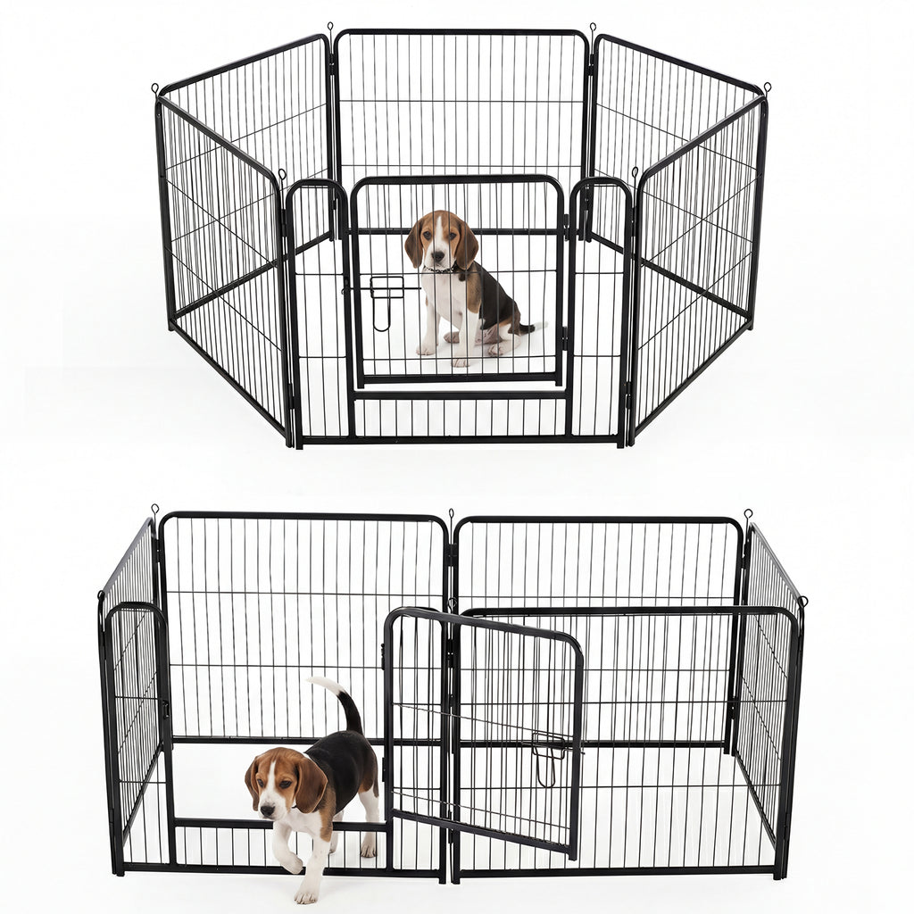 Foldable Metal Pet Fence with Door for Indoor and Outdoor Use – view 9