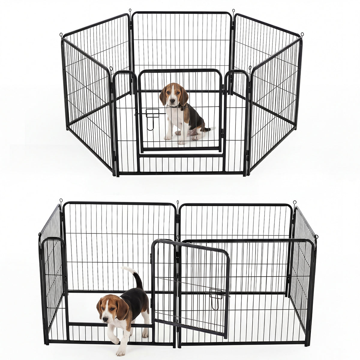 Foldable Metal Pet Fence with Door for Indoor and Outdoor Use – view 9