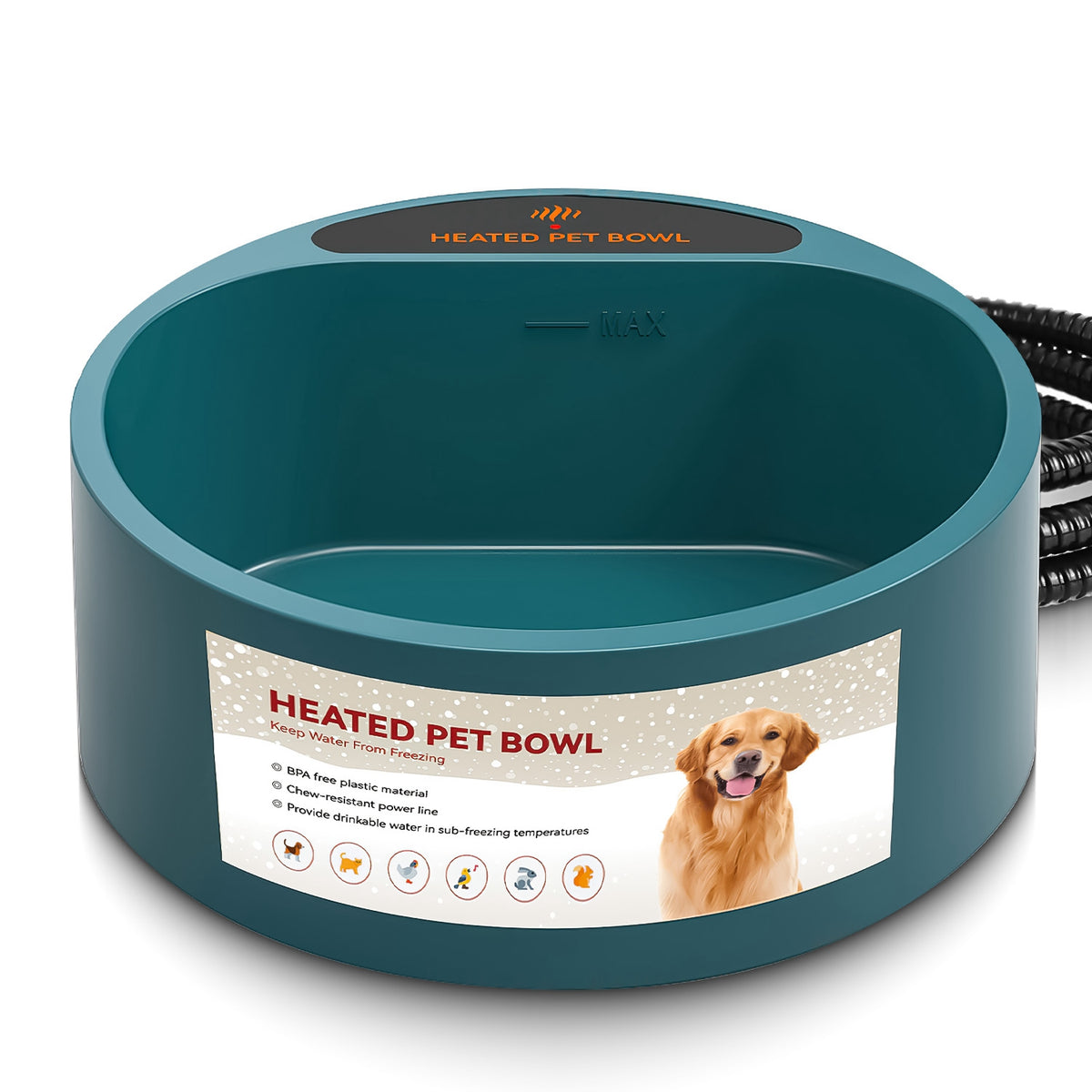 Heated Water Bowl for Dogs and Cats - 74.4oz Capacity – view 9
