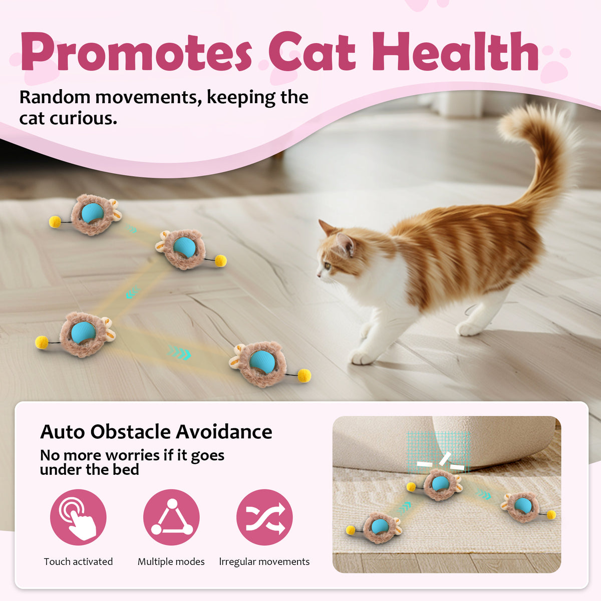 Interactive Motion Activated Cat and Dog Toy Ball – view 9