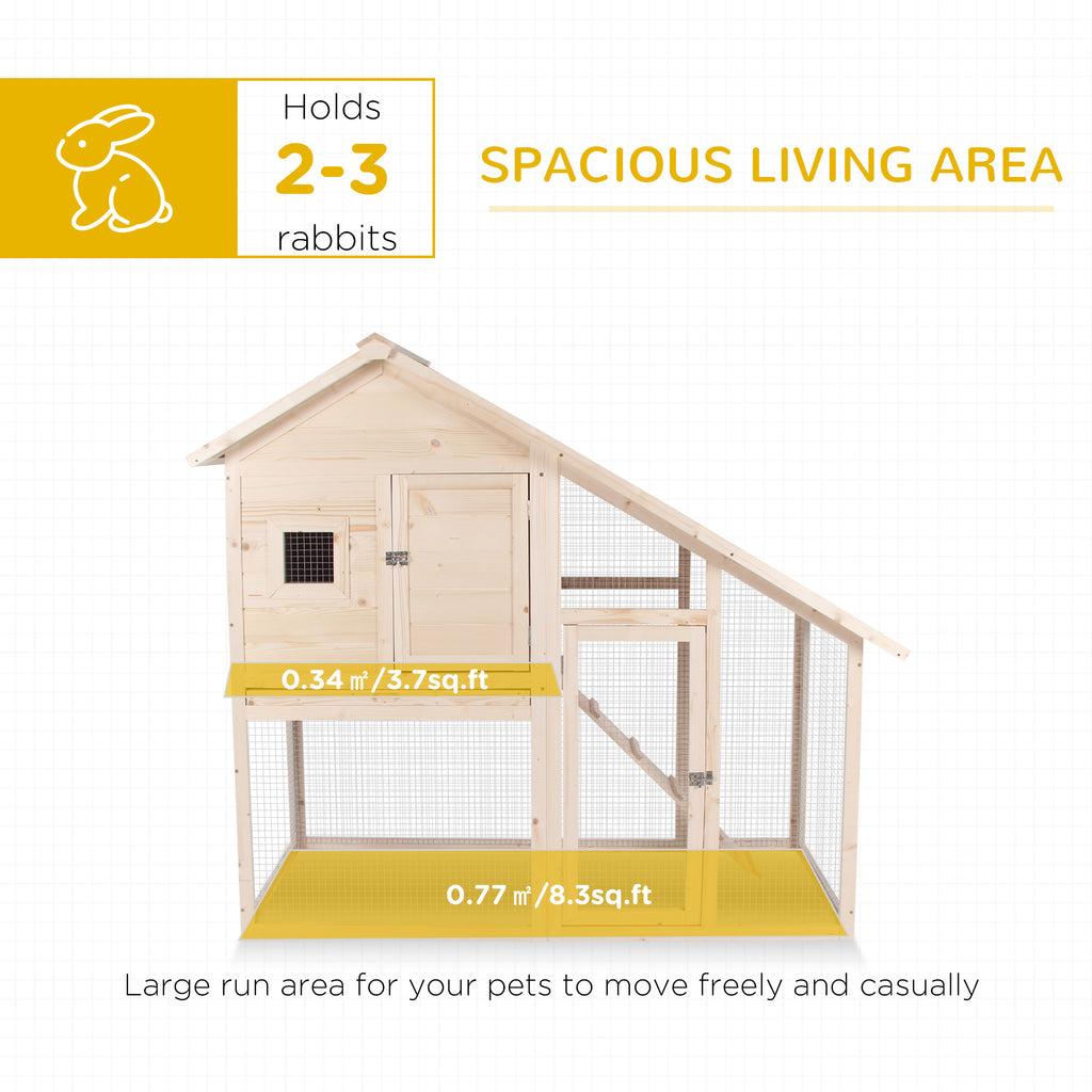 2-Tier Wooden Rabbit Hutch for Small Animals – view 9