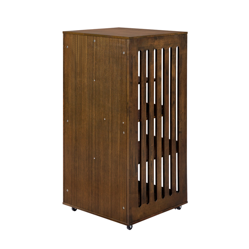 Indoor Rubber Wood Cat Cabinet with Wheels – view 8
