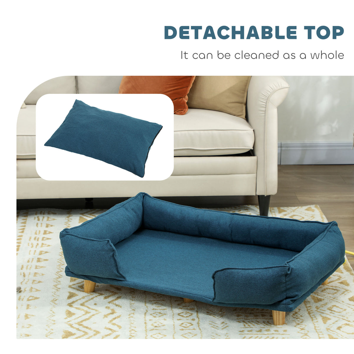 Raised Dog Couch with Comfortable Cushion – view 7