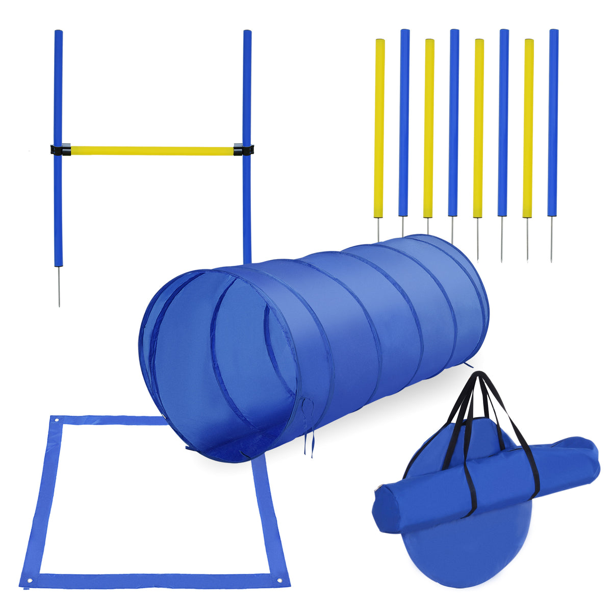 Dog Agility Training Kit for Fun and Exercise – Blue / 740x640x95 mm