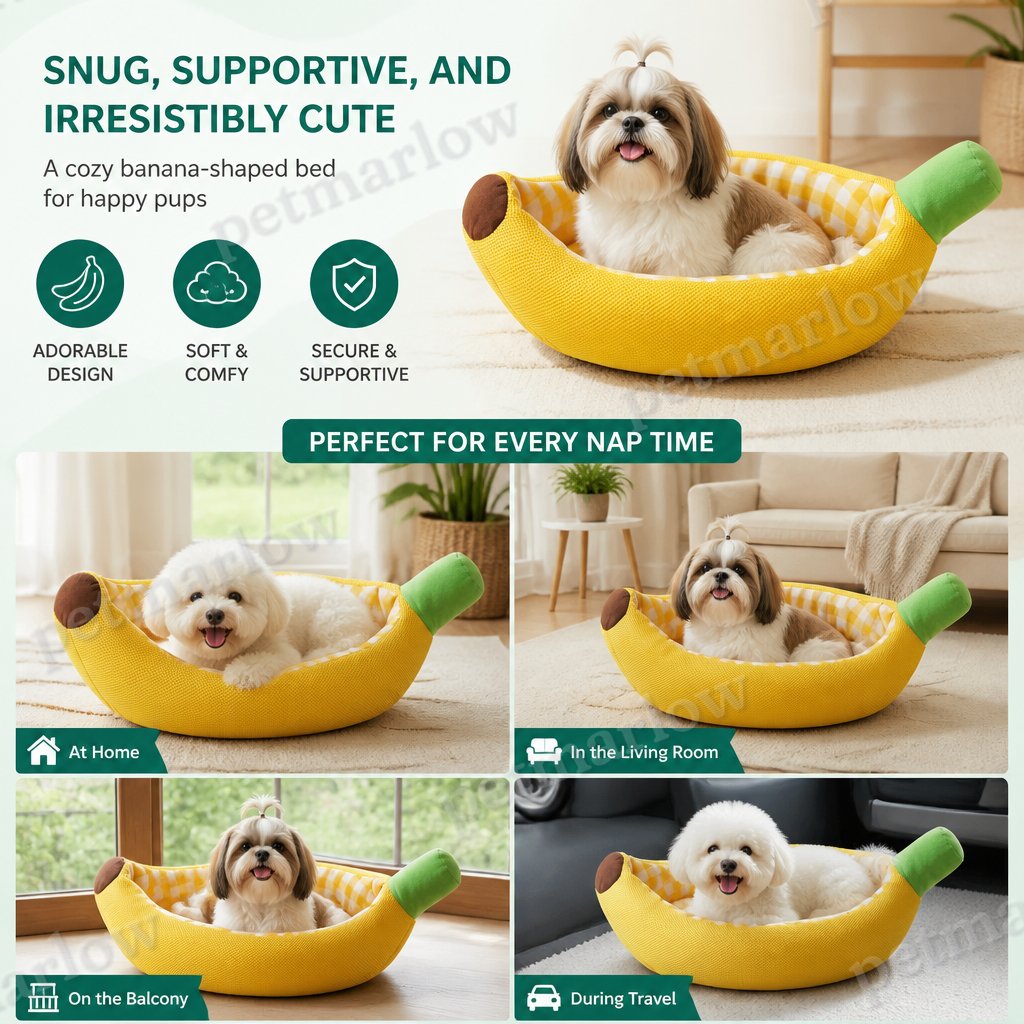 Banana-Shaped Cozy Pet Bed for Dogs – view 4