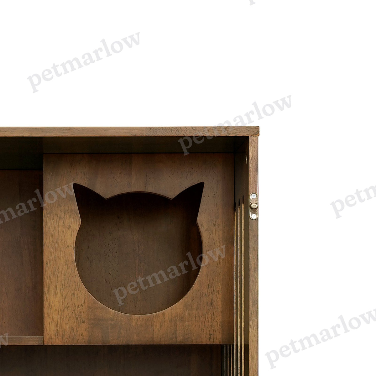 Indoor Rubber Wood Cat Cabinet with Wheels – view 2