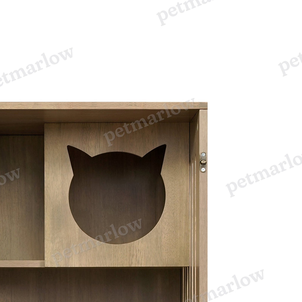 Rubber Wood Cat Cabinet with Wheels for Cats – view 5