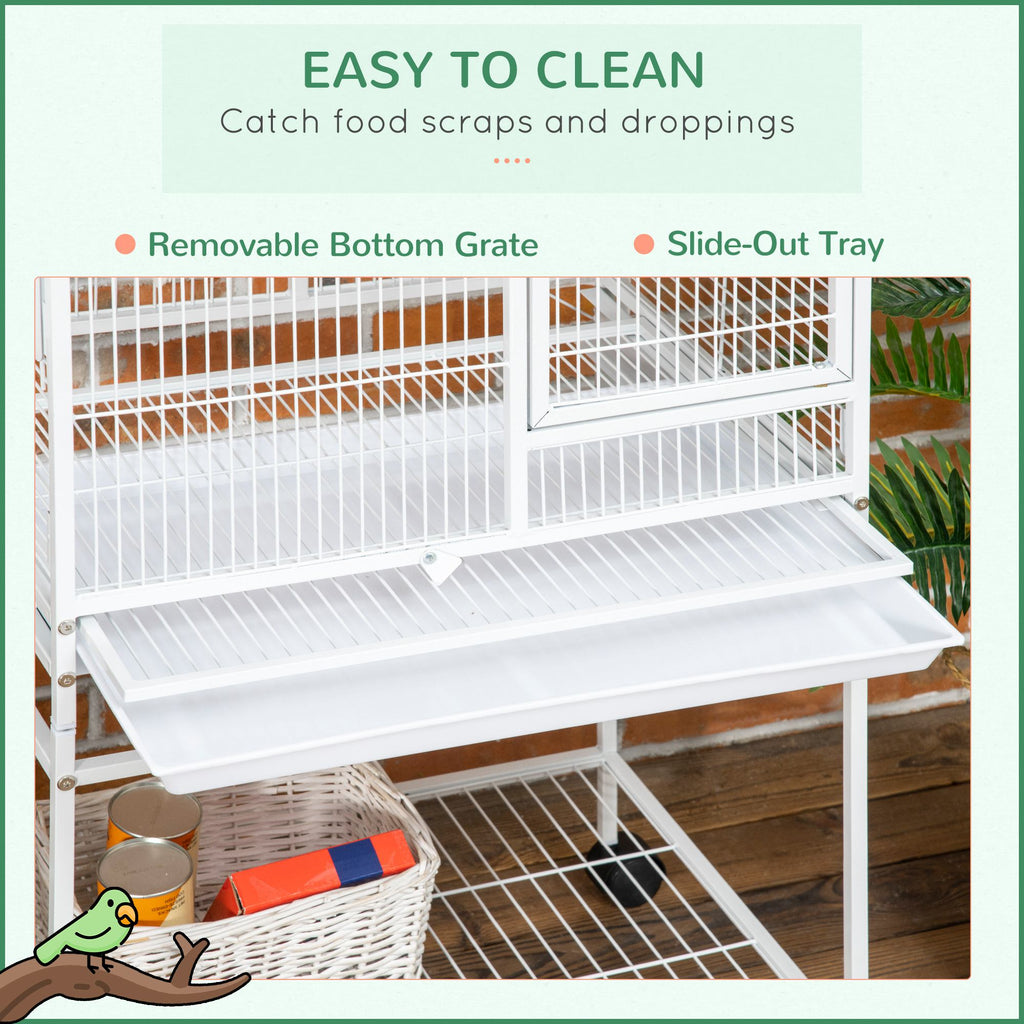 Large Parrot Cage with Perches and Rolling Stand – view 9