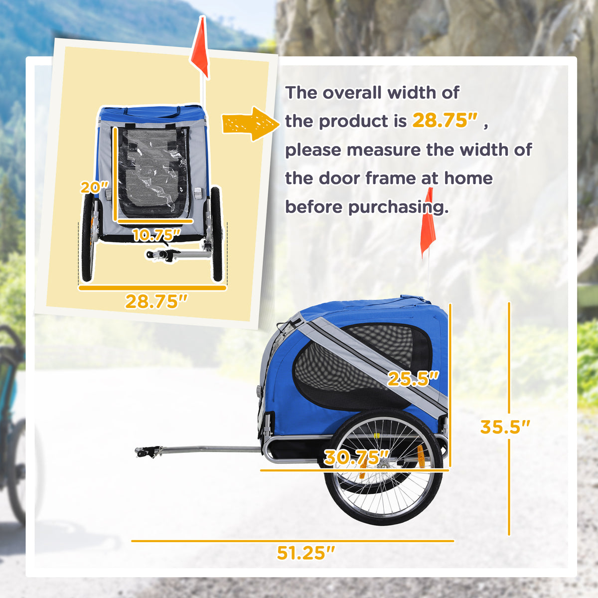 Dog Bike Trailer for Outdoor Adventures with Easy Folding Frame – view 8