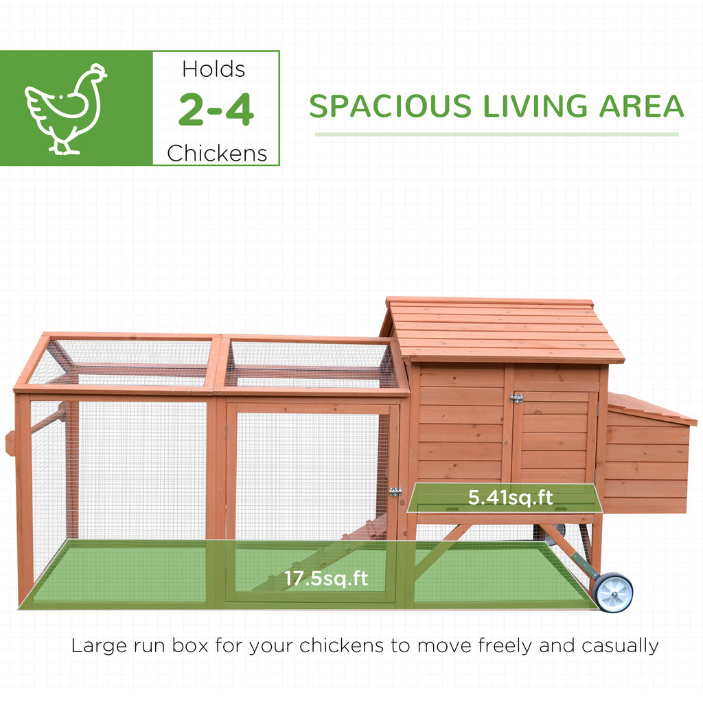Wooden Chicken Coop with Nesting Box and Wheels – view 8