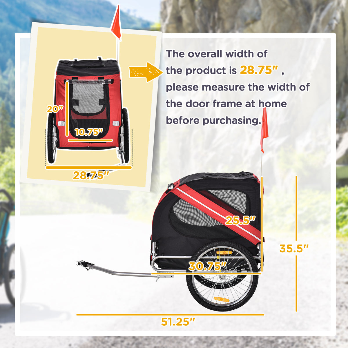 Dog Bike Trailer with Easy Folding Cart Frame – view 8