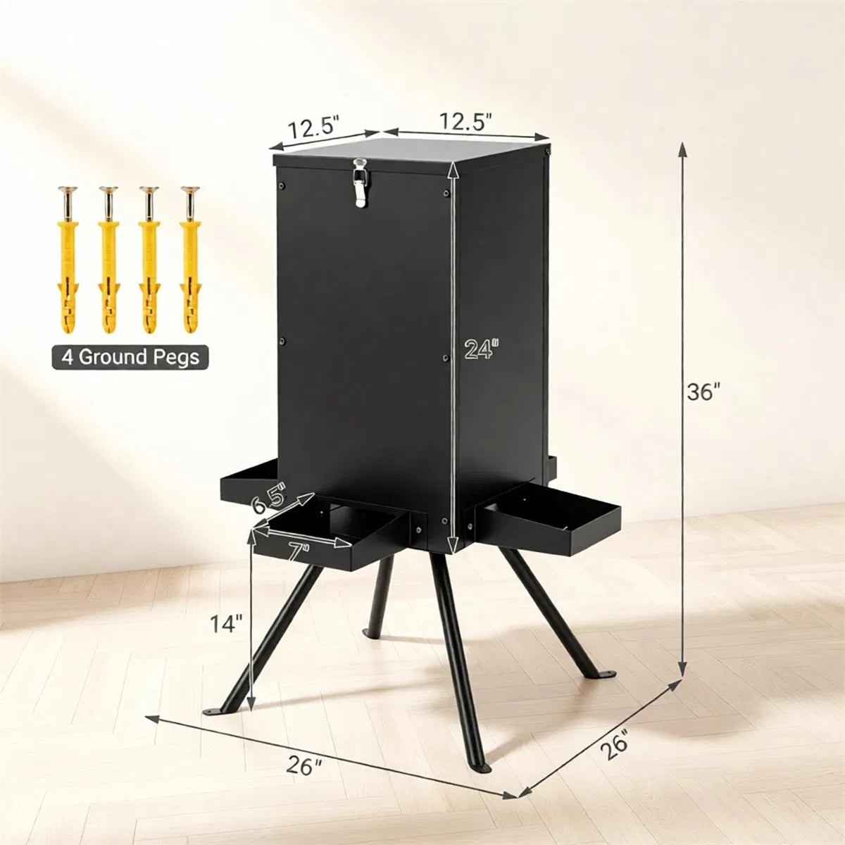 Gravity Deer Feeder with 14 Gallon Capacity and 4 Feeding Trays – view 8