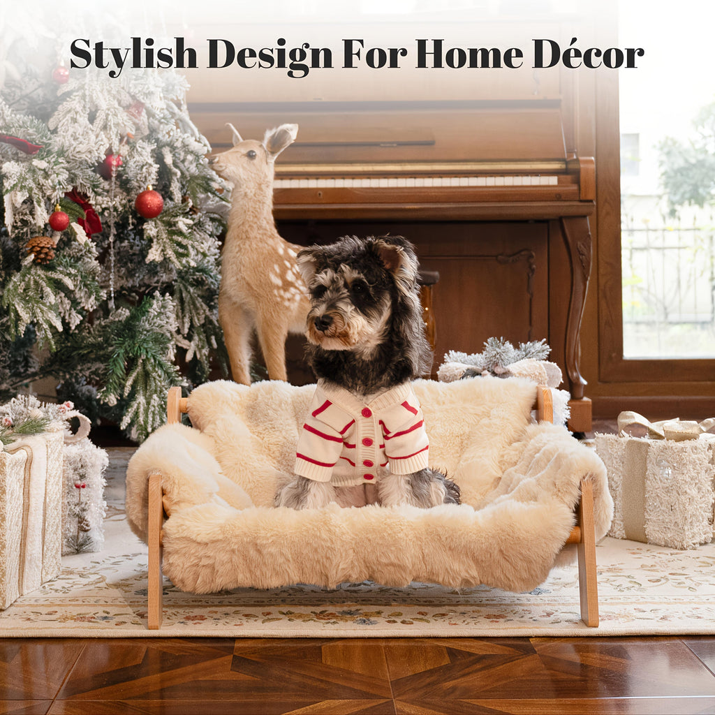 Soft Plush Cat Sofa Bed with Washable Cover – view 12