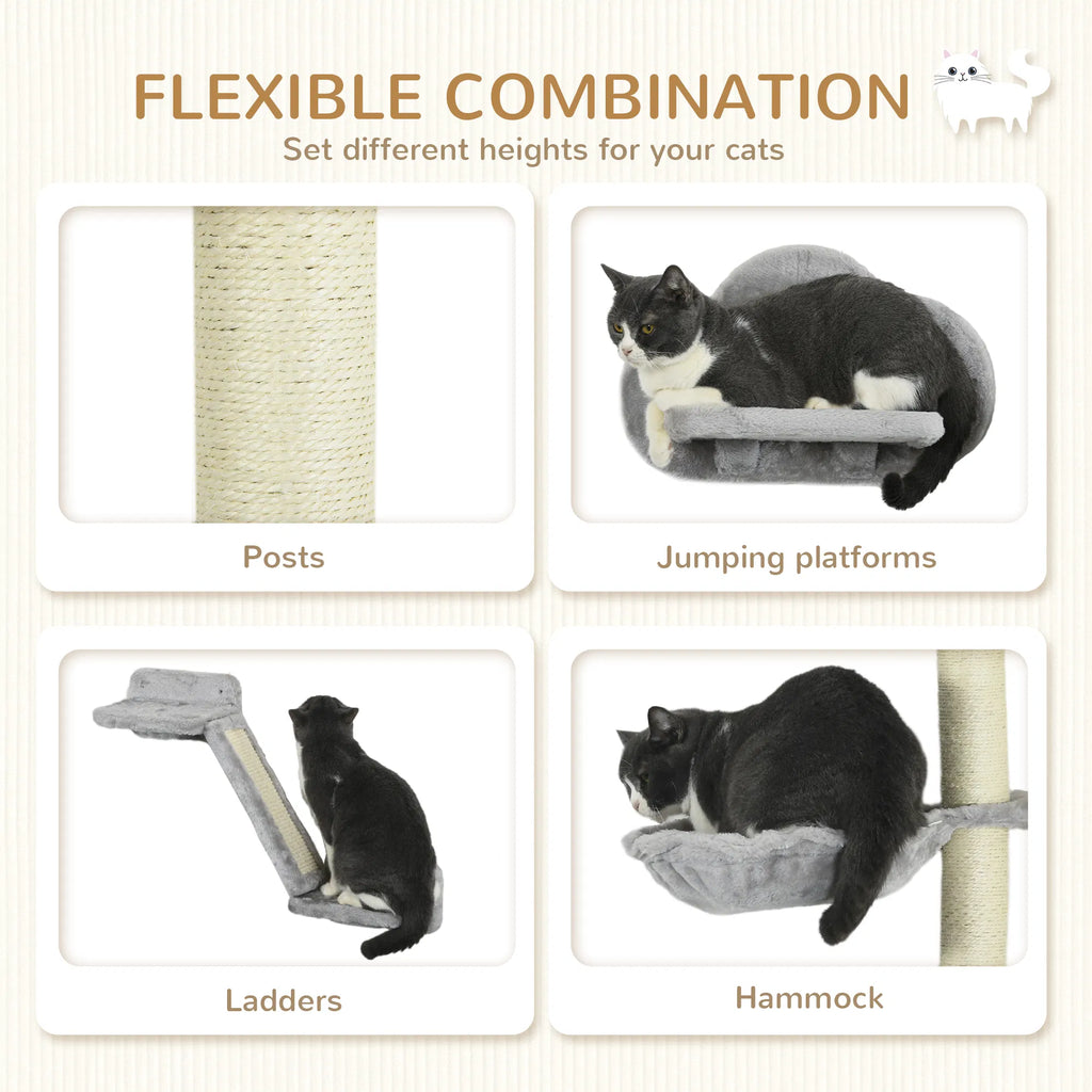 3PCs Cat Shelves with Hammock and Scratching Posts – view 7