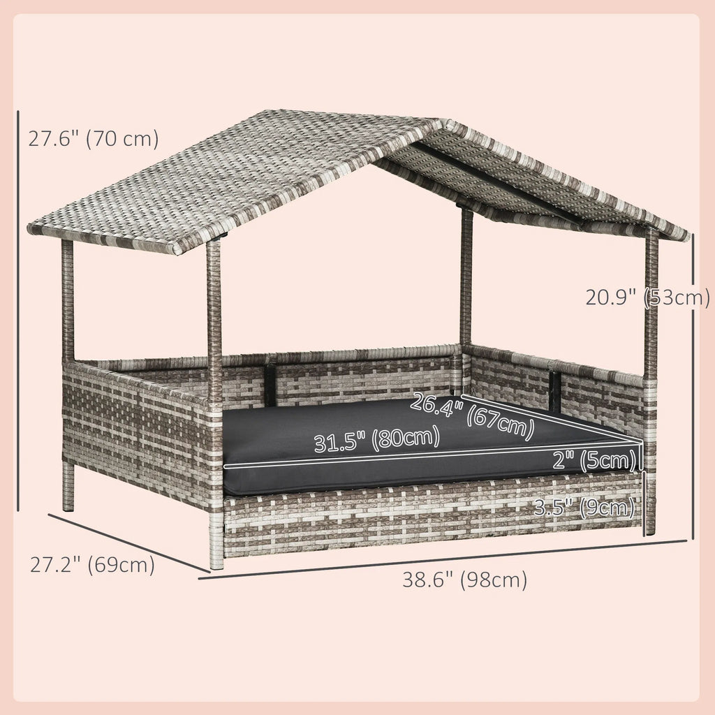 Wicker Pet House Dog Bed for Indoor and Outdoor Comfort – view 7