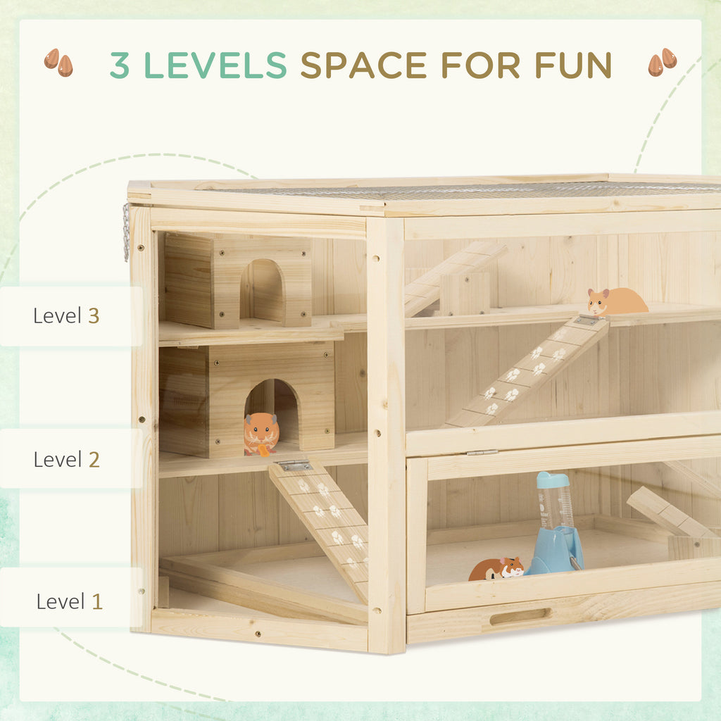Wooden Hamster Cage with 3 Tiers and Activity Center – view 8