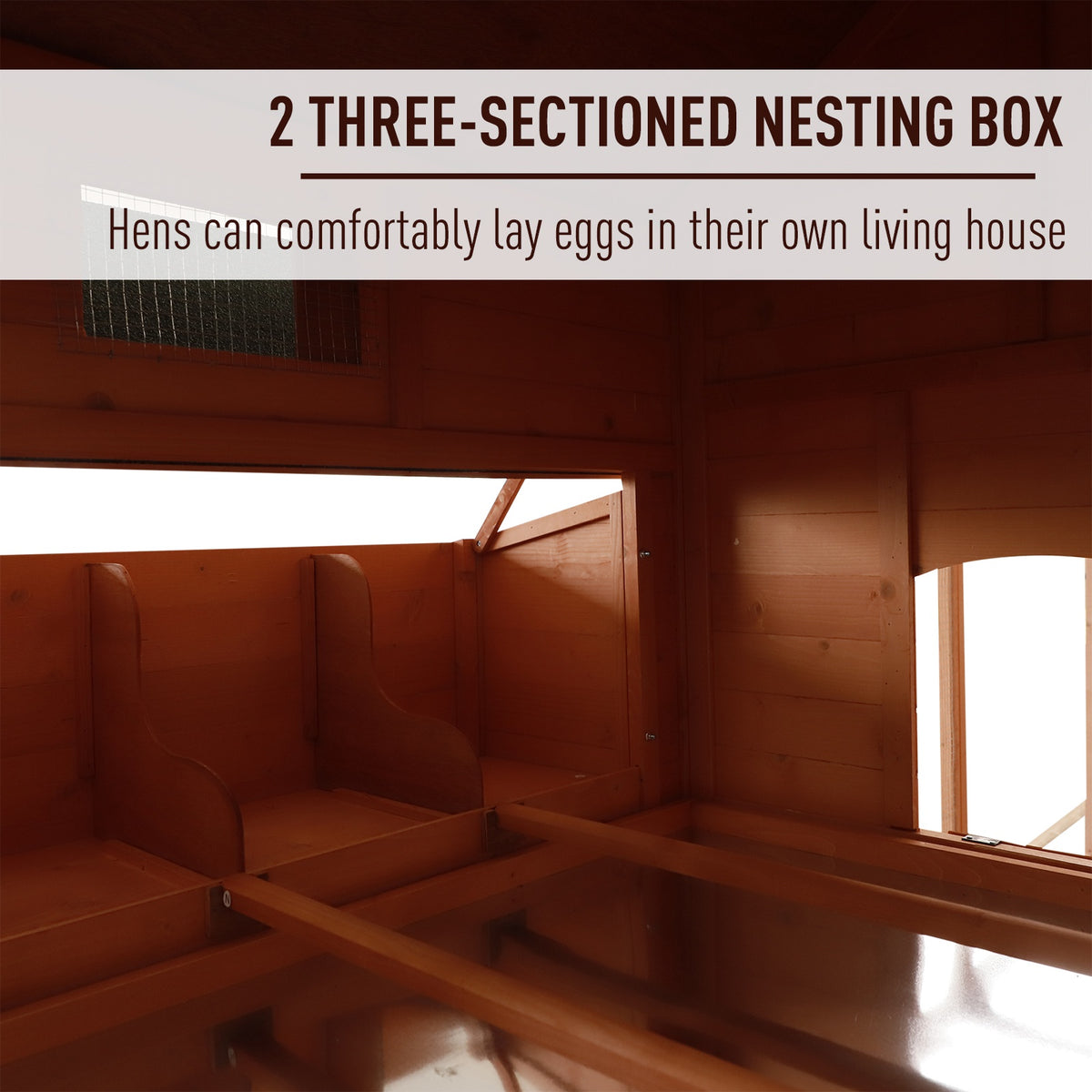 Large Chicken Coop with Nesting Box and Outdoor Run – view 8