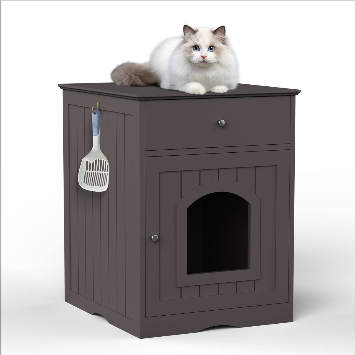 Wooden Pet House Cat Litter Box Enclosure – view 7
