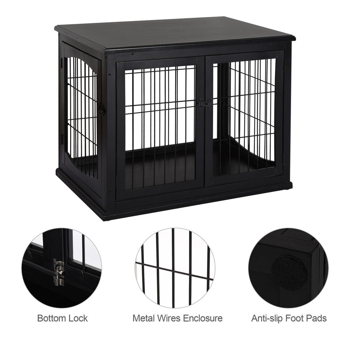 32" Small Dog Cage End Table with Lockable Door – view 8