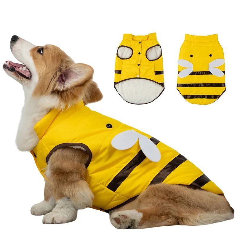 Bee-Themed Warm Winter Dog Coat