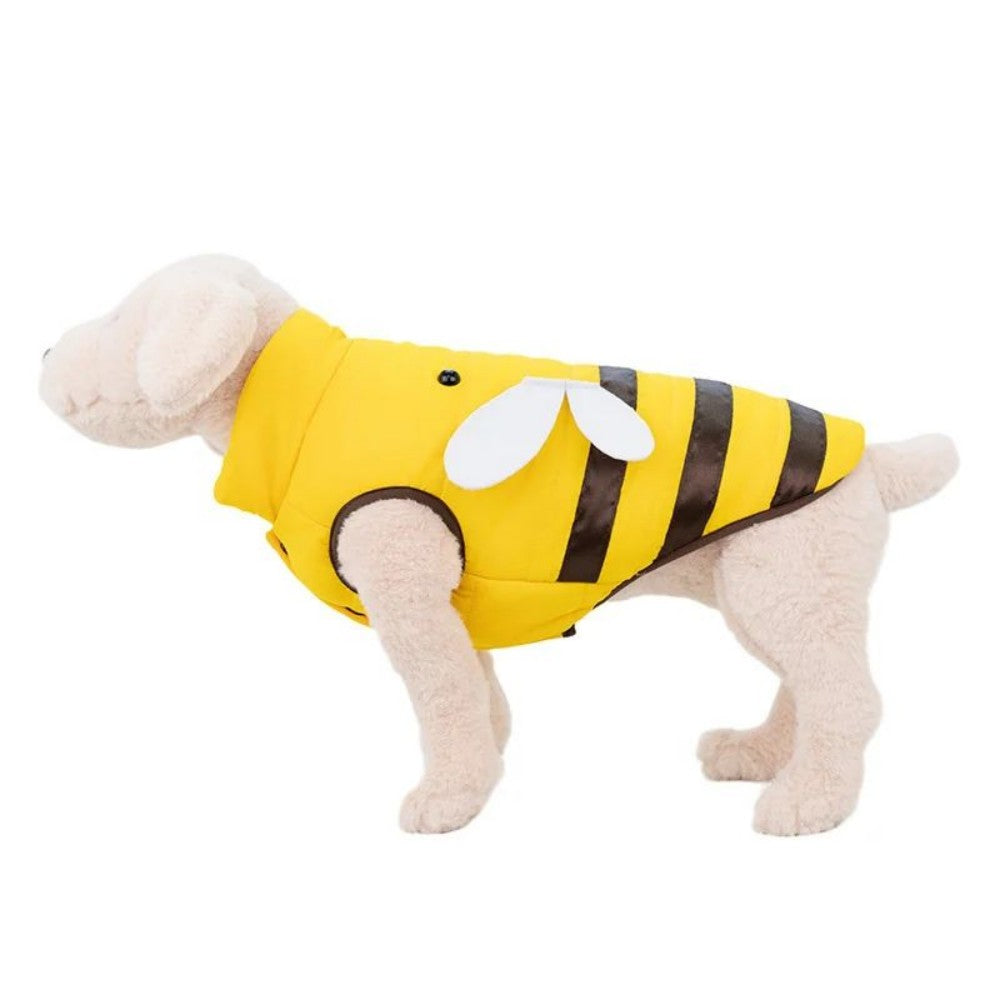 Bee-Themed Warm Winter Dog Coat – No hat / Xs