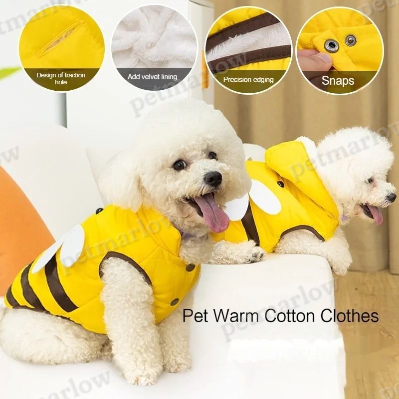 Bee-Themed Warm Winter Dog Coat – view 4