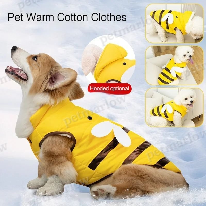 Bee-Themed Warm Winter Dog Coat – view 5