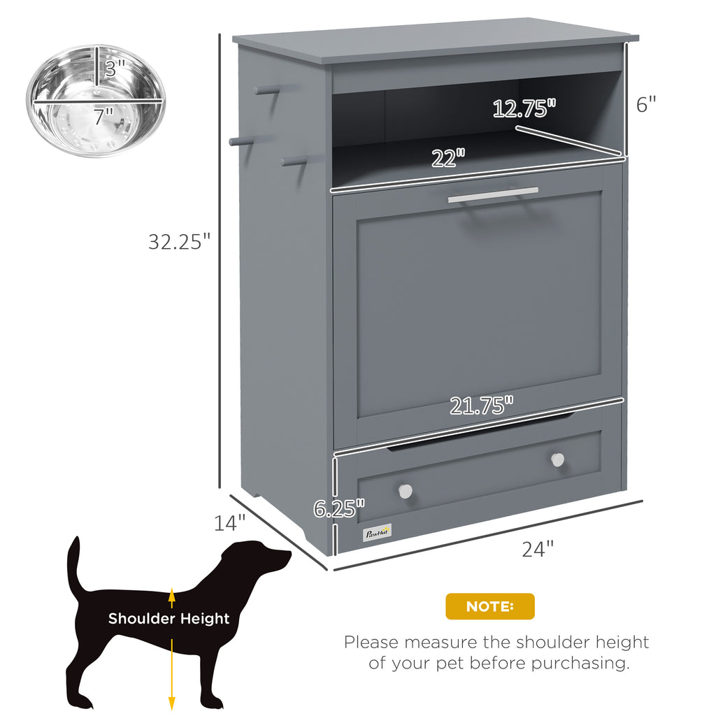 Pet Feeder Station with Storage Cabinet for Dogs – view 9