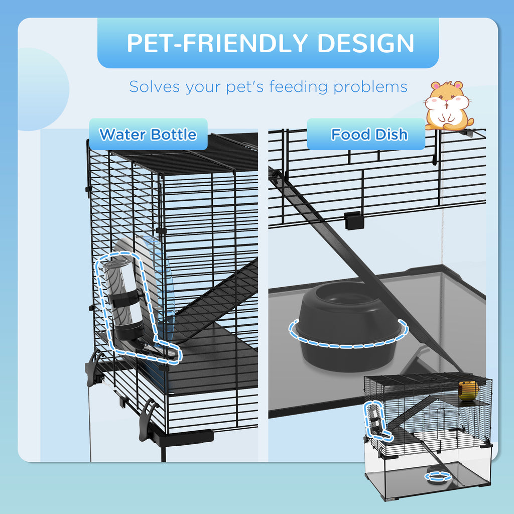 Hamster Cage with Glass Basin for Small Animals – view 9