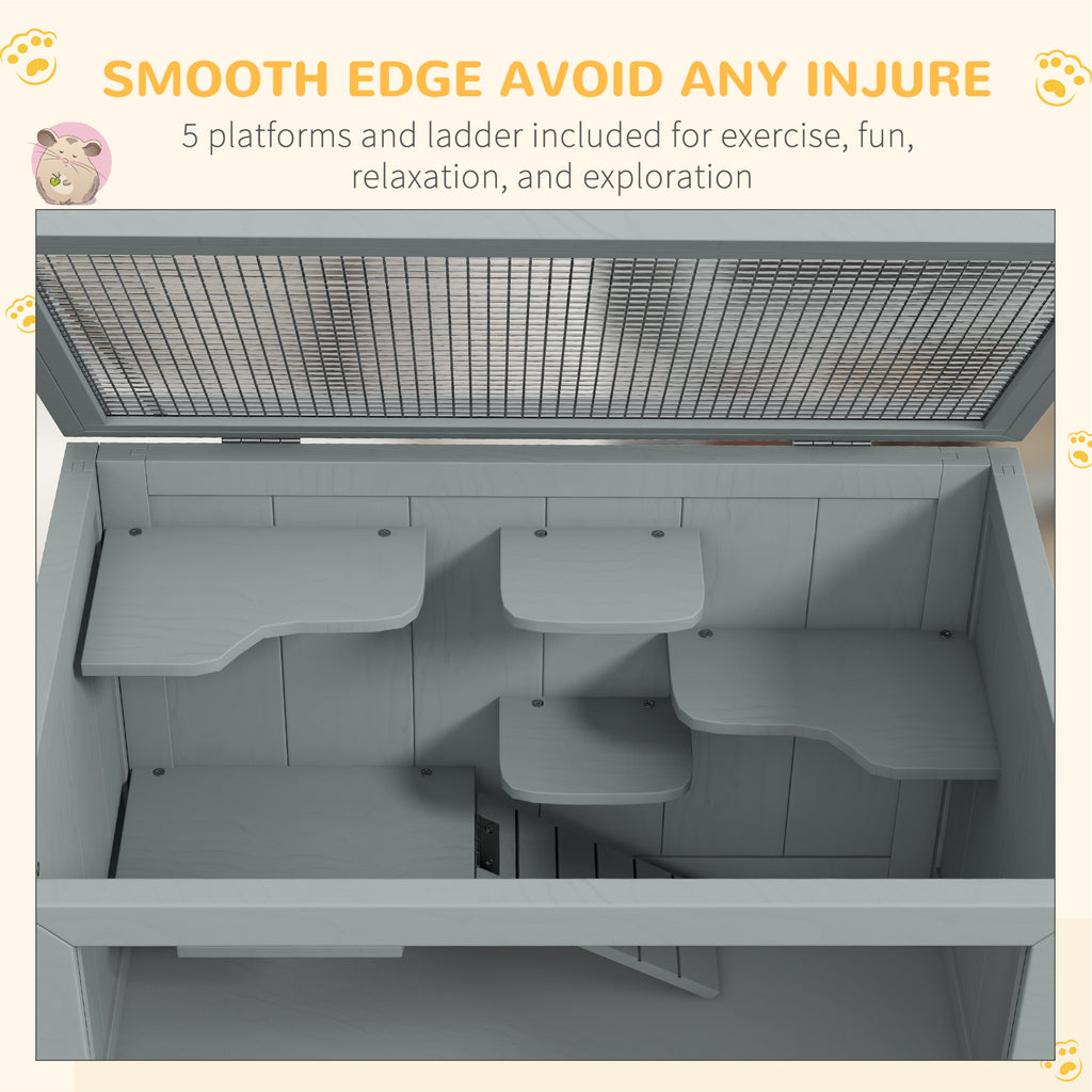 Wooden Hamster Cage with Openable Top and Storage Shelf – view 7