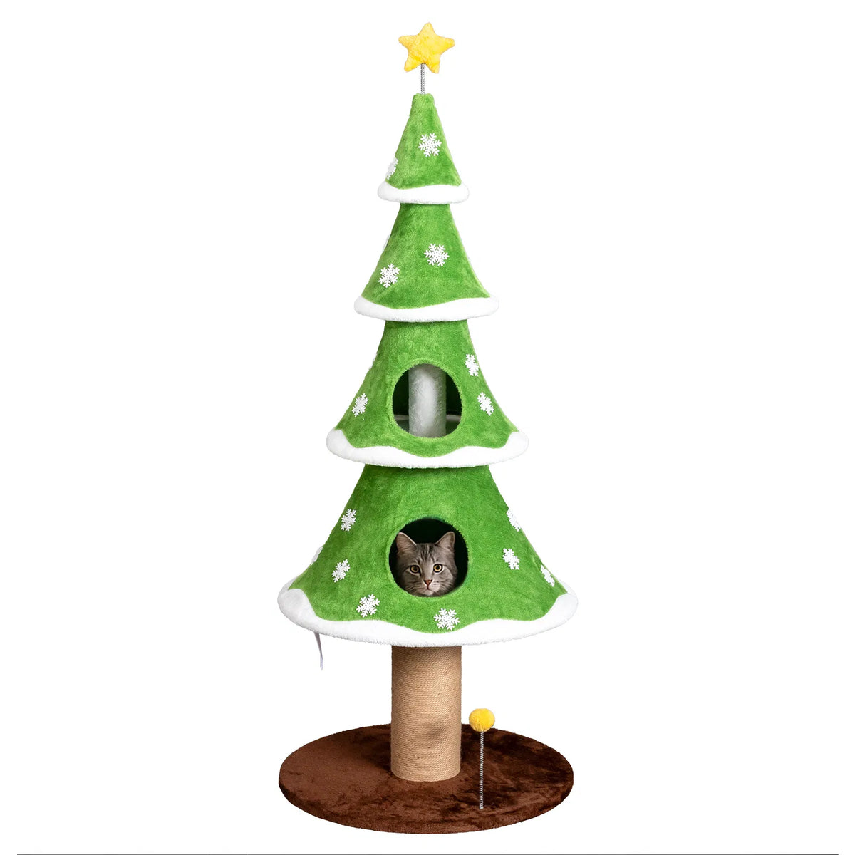 Large Tall Christmas Tree Cat Tower – view 7