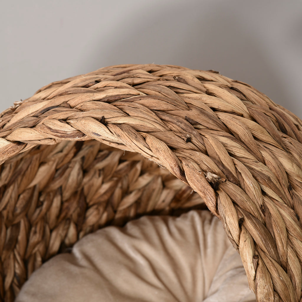 Handwoven Elevated Cat Bed with Soft Cushion – view 9