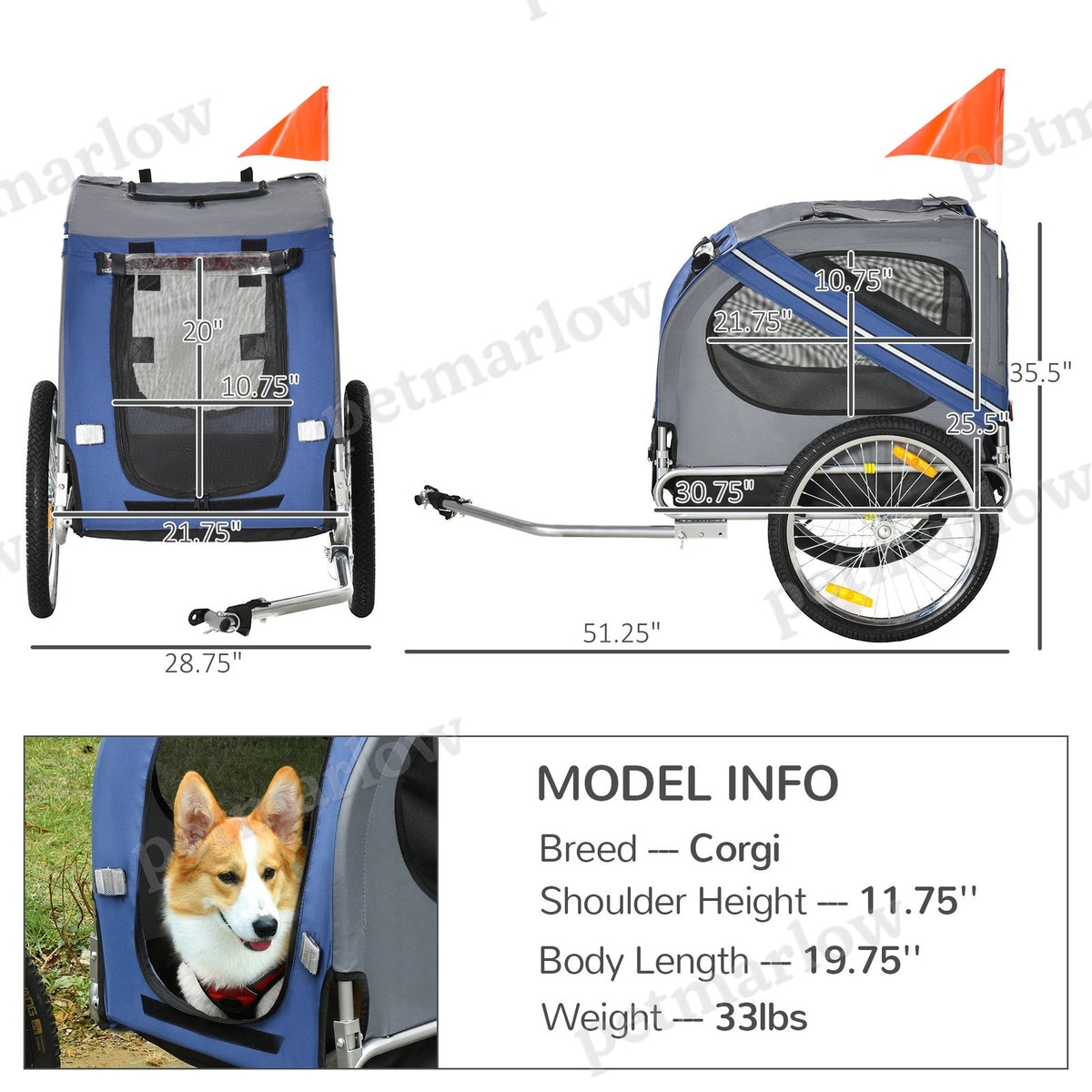 Bike Trailer Cargo Cart for Dogs and Pets – view 4