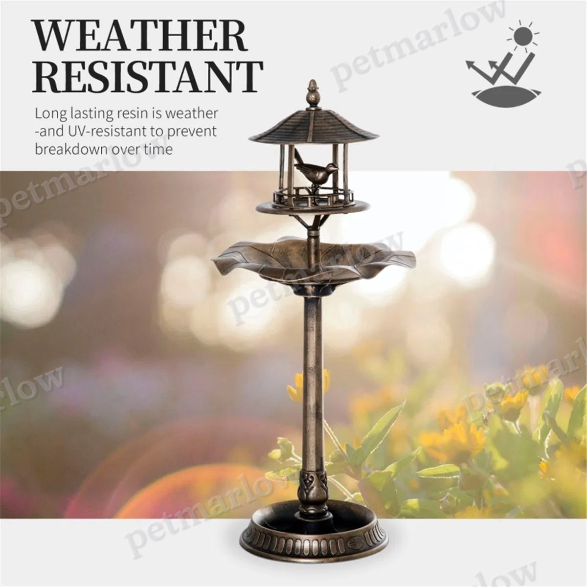Bird Bath and Feeder Bowl for Garden – view 3