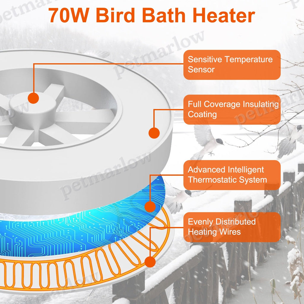 Bird Bath Heater Keeps Water Warm for Winter – view 5