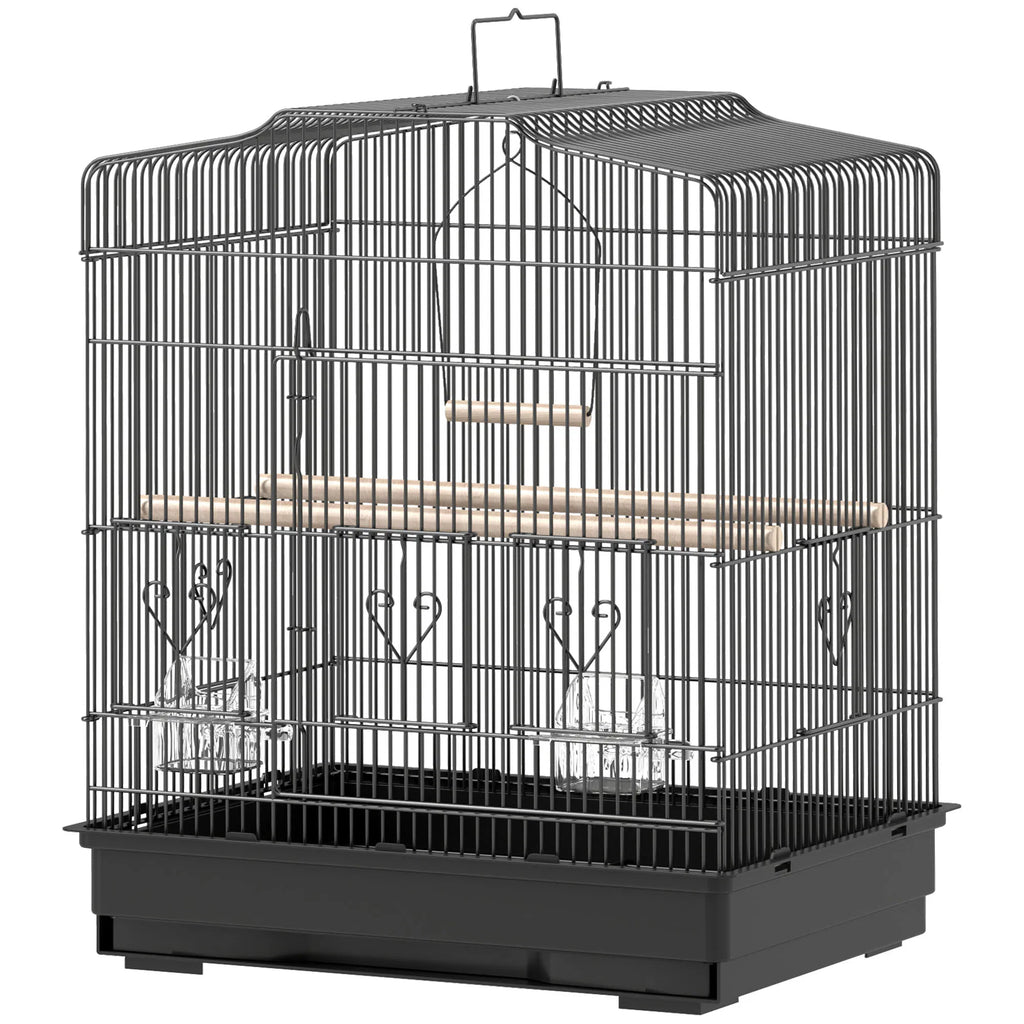 Bird Cage for Small Birds with Perches and Feeders