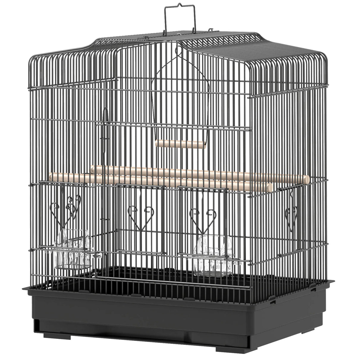 Bird Cage for Small Birds with Perches and Feeders