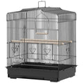 Bird Cage for Small Birds with Perches and Feeders – Black