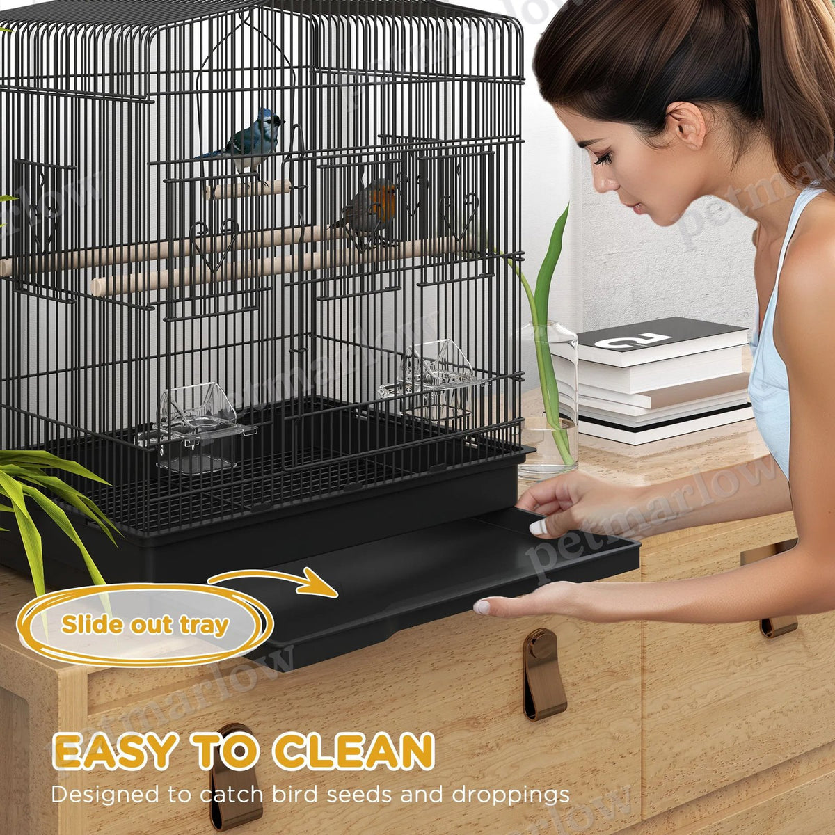 Bird Cage for Small Birds with Perches and Feeders – view 3