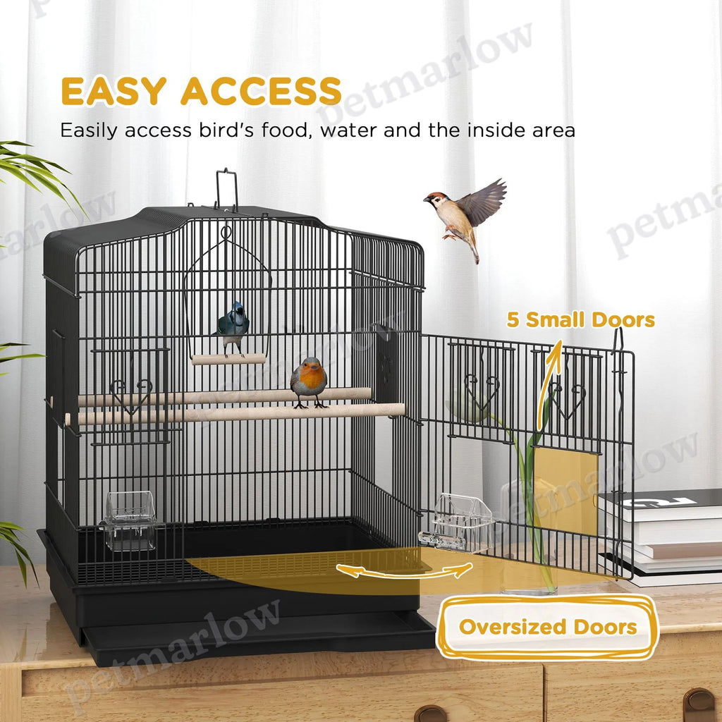 Bird Cage for Small Birds with Perches and Feeders – view 6