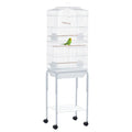 Bird Cage with Play Top and Storage Shelf for Small Birds – White