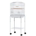 Bird Cage with Play Top and Storage Shelf for Small Birds – White
